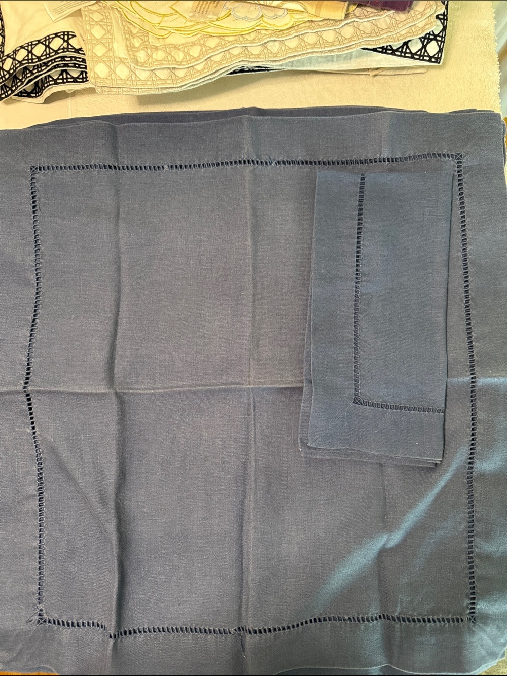 8 napkins linen 20x20 inch navy blue